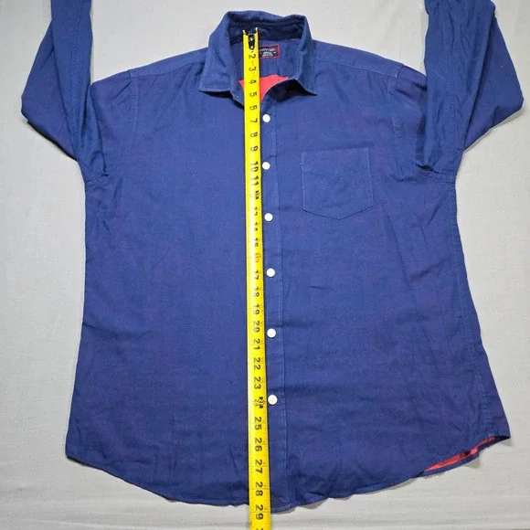 UNTUCKit Button Down Shirt Medium Blue Quagliano-Red Long Sleeve Cotton - Picture 9 of 9